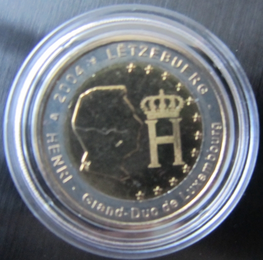 2 Euro Luxemburg 2004 Sondermünze  Monogramm prägefrisch aus Rolle