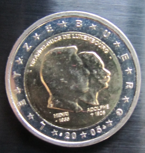 2 Euro Luxemburg 2005 Sondermünze  Henry & Adolphe prägefrisch aus Rolle