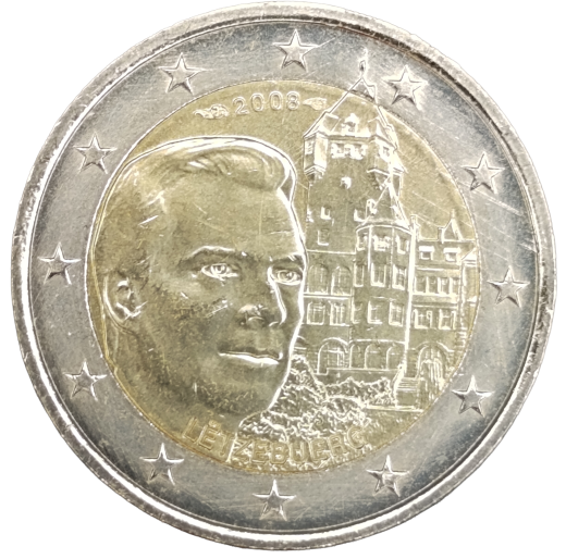 2 Euro Luxemburg 2008 - Großherzog Henri und Schloss Berg