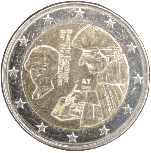 2 Euro Niederlande 2011 - 500. Jahrestag der Veröffentlichung von Erasmus Laus Stultitiae