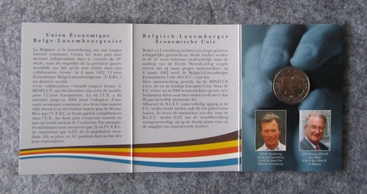 2 Euro Belgien 2005 Sondermünze Währungsunion stgl. im 3 teiligen Folder