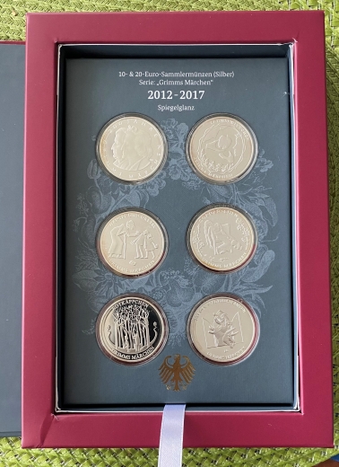 10€ BRD Märchenbuch Gebr. Grimm 6x10€ PP   2012-2017 komplett wie verausgabt