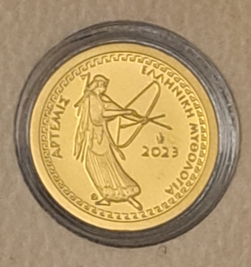 100 Euro Gold Griechenland 2023 - Göttin Artemis - 3,89 gramm 999er Gold PP