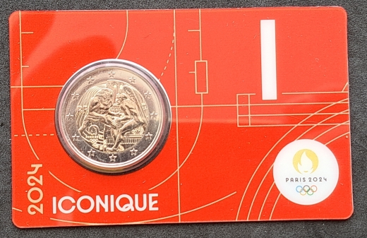 2 Euro Frankreich 2024 - Herkules und der Ringkampf - COINCARD - FARBE MEINER WAHL