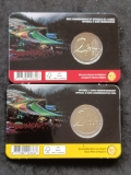 2 x 2 Euro Belgien 2025 -Rennstrecke Spa-Francorchamps- Wallonisch + Flämisch ( Coincards )
