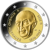 2 Euro BRD - Konrad Adenauer - Stempelglanz - Buchstabe meiner Wahl