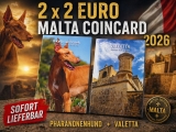 COMBI 2 x 2 Euro Malta 2026 Lose + CC - Valletta und Pharaonenhund