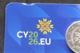 2 Euro Coincard Zypern 2026 - Präsidentschaft EU - Kaputt Siehe Fotos
