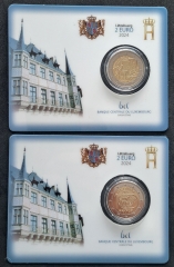 2 x 2 Euro Luxemburg Coincard Guillaume II + Feiersteppler 2024