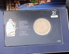 2 Euro Coincard Italien 2025 - Americo Vespucci - Weltreise