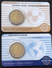 2 x 2 Euro Coincards Finnland 2025 - Diplomatie und Aussenpolitik - Beide Sprachen