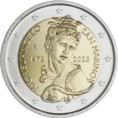 2 Euro San Marino Reverse Proof 2025 - 550. Geburtstag von Michelangelo im Klappfolder