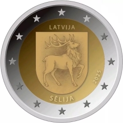 2 Euro Rolle Lettland 2025 - Litauische Ethnographische Regionen – Sēlija - STGL