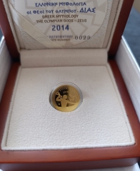 100 Euro Gold Griechenland 2014 - Gott Zeus - 3,89 gramm 999er Gold PP