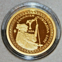 100 Euro Gold Griechenland 2015 - Göttin Hera - 3,89 gramm 999er Gold PP