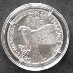1 Unze 5 Euro Silber San Marino 2026 - Peregrine Falcon - AG999