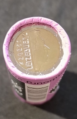 2 Euro Rolle Luxemburg Kursmünzenrolle 2025