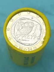 1 Euro Rolle - Eule - Griechenland 2024 - Sehende Rolle