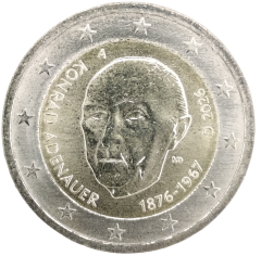 2 Euro Deutschland 2026 - 150. Geburtstag von Konrad Adenauer - Einheit, Recht und Freiheit