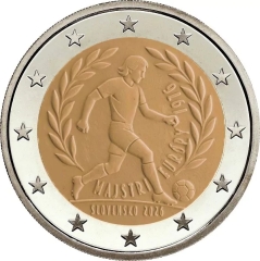 2 Euro Slowakei 2026 - 50. Jahrestag des Sieges der tschechoslowakischen Fußballmannschaft bei der EM 1976. - Stempelglanz