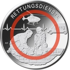 10 Euro BRD 2026 ADFGJ - Rettungsdienste - Im Dienst der Gesellschaft - Buchstabe meiner Wahl