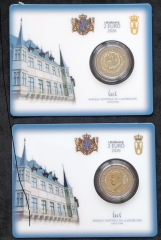 2 x 2 Euro Offizielle Coincards Luxemburg 2026 - Karlspreis + Guillaume - mit MZZ
