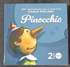 2 Euro Proof Italien 2026 -200. Geburtstag von Carlo Collodi – Pinocchio