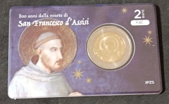 2 Euro Coincard Italien 2026 - 800. Todestag des Heiligen Franz von Assisi Italien
