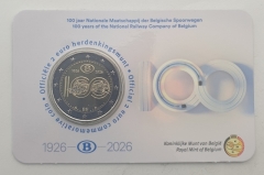 2 Euro Belgien Coincard 2026 - Belgische Nationalbahn - Coincard meiner Wahl