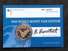 2 Euro Bremen 2026 Coincard World Money Fair Signiert Bodo Broschat