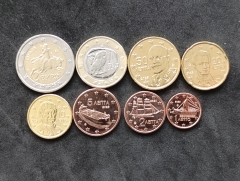 Griechenland Kursmünzensatz 2025 Lose KMS Satz 1 Cent bis 2 Euro UNC