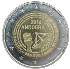 2 Euro Andorra 2016 - 25. Jahrestag von Radio und Fernsehen Andorras