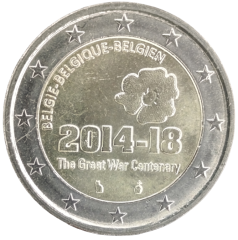 2 Euro Belgien 2014 - 100 Jahre Beginn des Ersten Weltkriegs