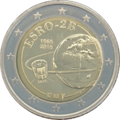 2 Euro Belgien 2018 - 50. Jahrestag des Starts des ESRO-2B-Satelliten