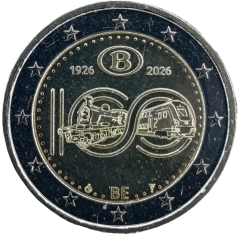 2 Euro Belgien 2026 - 100 Jahre Nationale Eisenbahngesellschaft