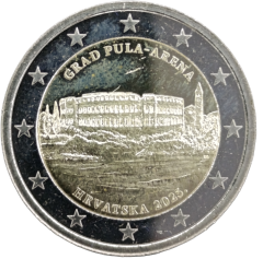 2 Euro Kroatien 2025 - Kroatische Städte - Stadt Pula - Arena