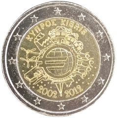 2 Euro Zypern 2012 - 10 Jahre Euro-Münzen und Euro-Banknoten