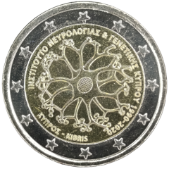 2 Euro Zypern 2020 - 30. Jahrestag des Zyprischen Instituts für Neurologie und Genetik