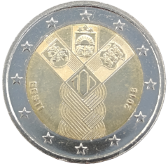 2 Euro Estland 2018 - 100. Jahrestag der Gründung von Litauen, Lettland und Estland