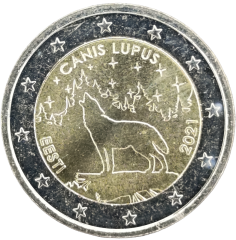 2 Euro Estland 2021 - Das estnische Nationaltier Wolf