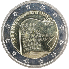2 Euro Estland 2022 - 150 Jahre Estnische Literaturgesellschaft