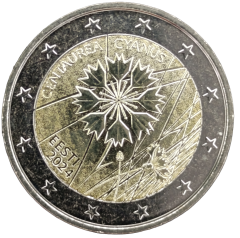 2 Euro Estland 2024 - Nationalblume Estlands