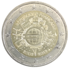 2 Euro Frankreich 2012 - 10 Jahre Euro-Münzen und Euro-Banknoten