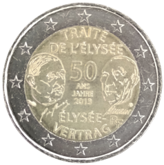 2 Euro Frankreich 2013 - 50 Jahre deutsch-französische Freundschaft, Elysee-Vertrag