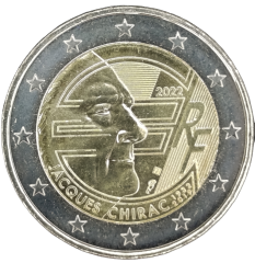 2 Euro Frankreich 2022 - 90. Geburtstag von Präsident Jacques Chirac