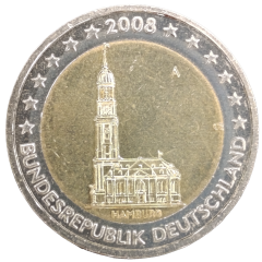 2 Euro Deutschland 2008 - Bundesland Hamburg, St.-Michaelis-Kirche