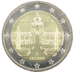 2 Euro Deutschland 2016 - Freistaat Sachsen, Zwinger in Dresden (Bundesländer I)