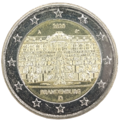 2 Euro Deutschland 2020 - Bundesland Brandenburg, Schloss Sanssouci in Potsdam (Bundesländer I)