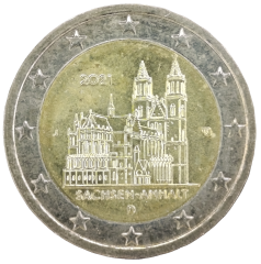 2 Euro Deutschland 2021 - Bundesland Sachsen-Anhalt, Magdeburger Dom (Bundesländer I)