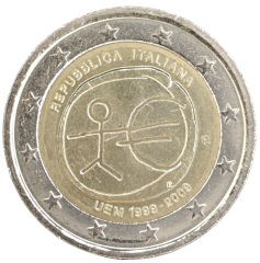 2 Euro Italien 2009 - 10 Jahre Wirtschafts- und Währungsunion, Einführung des Euro